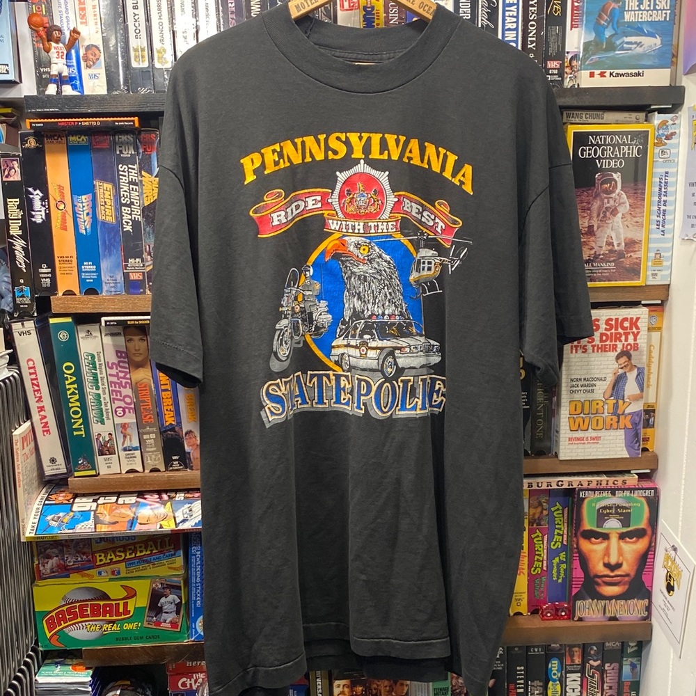 XXL VINTAGE PENNSYLVANIA STATE POLICE SINGLE STITCH SCREEN STARS